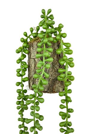 Yapay Çiçek Kütük Saksıda Sarkan String 3 Dallı 55cm Sarkan Çiçek