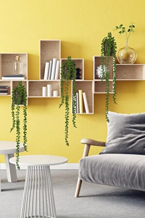 Yapay Çiçek Kütük Saksıda Sarkan String 3 Dallı 55cm Sarkan Çiçek