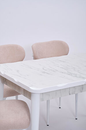 Yakamoz Polo MDF Lak Panel Mutfak Masa Sandalye Takımı 80x130