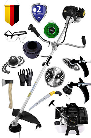 Lieber German LT9900 Yan Tipi Benzinli Motorlu Balta & Testereli Ot Çalı Çim Biçme Tırpan Makinesi