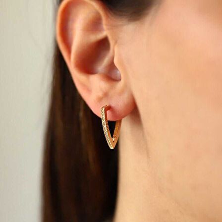 Üçgen Sıralı Halka Küpe