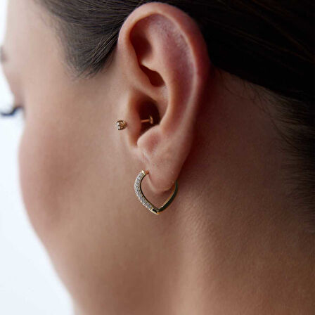 Kalpli Taşlı Küpe