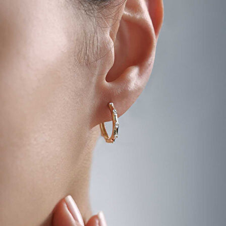 Ara Taşlı Kemik Küpe