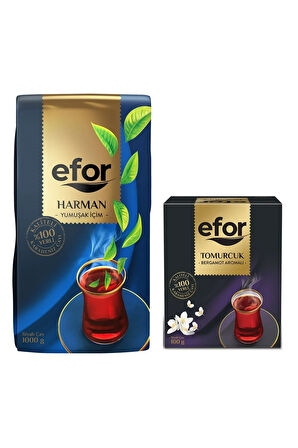 Efor Harman Siyah Dökme Çay 1.000gr + Tomurcuk Bergamot Aromalı 100gr