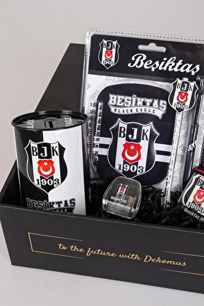 DEKOMUS GIFT BOX ÖZEL KUTULU LİSANSLI BEŞİKTAŞ KIRTASİYE SETİ LİSANSLI *KUMBARA HEDİYELİ*