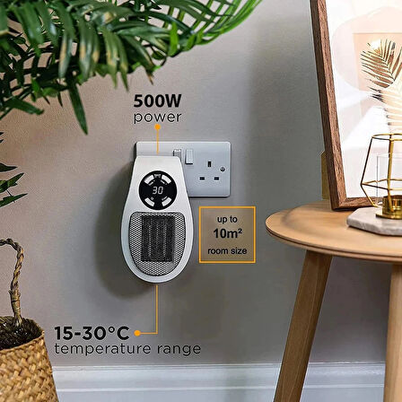 500watt Mini Fanlı Isıtıcı Pratik Evcil Hayvan Kümes Kuluçka Isıtıcı (Zaman Ayarlı 1-12 Saat) Oda Isıtıcı - Baş ucu Isıtıcısı