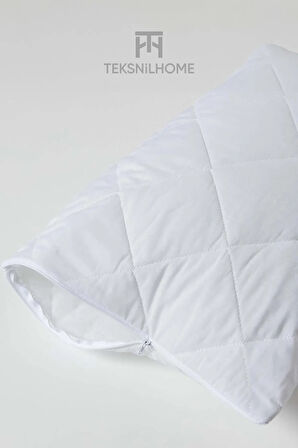 Yumuşak 2 Adet Kapitone Yastık 800 gram | Fermuarlı Yastık Kılıflı | 50 X 70 Cm