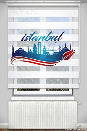 İstanbul Baskılı Zebra Stor Perde - Dijital Baskılı Zebra Perde