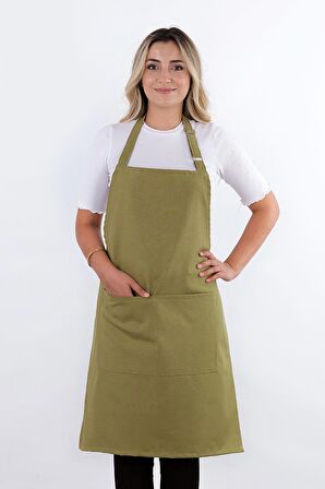 Simple 3'lü Set Ayar Askılı Cepli Mutfak Önlüğü Seti (2 ELDİVEN) Şef Garson Kafe Aşçı Barista