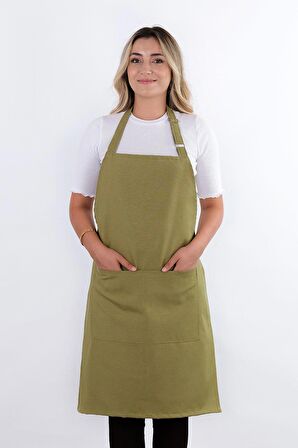 Simple 3'lü Set Ayar Askılı Cepli Mutfak Önlüğü Seti (2 ELDİVEN) Şef Garson Kafe Aşçı Barista