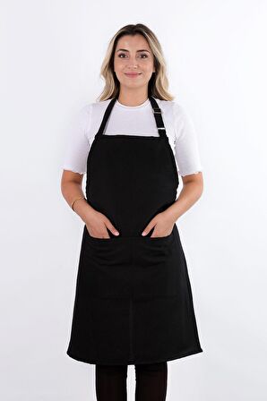 Simple 3'lü Set Ayar Askılı Cepli Mutfak Önlüğü Seti (2 ELDİVEN) Şef Garson Kafe Aşçı Barista