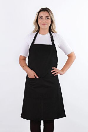 Simple 3'lü Set Ayar Askılı Cepli Mutfak Önlüğü Seti (2 ELDİVEN) Şef Garson Kafe Aşçı Barista