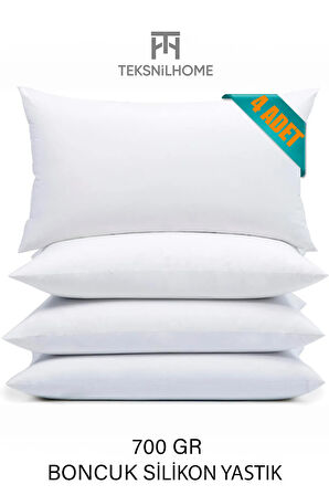 | 4 ADET BONCUK SİLİKON YASTIK | 700 GRAM | ANTİALERJİK | 50X70 CM | EKONOMİK YASTIK