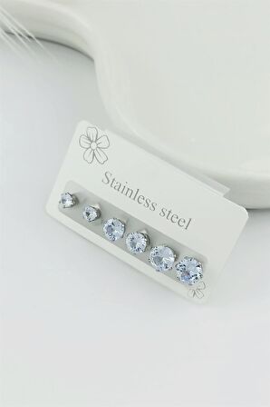 6 lı Tektaş Küpe Kombin TrKüpe35145
