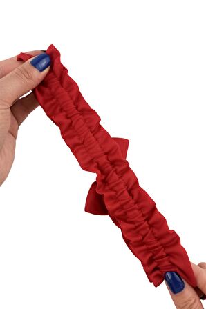 Düz Fiyonk Büzgülü Lastik Saç Bandı TrToka9916