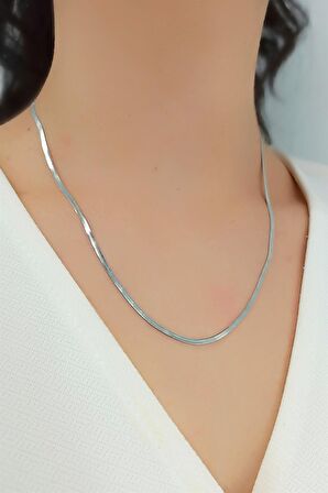 Çelik İnce 45 cm İtalyan Zincir Kolye TrKolye50284
