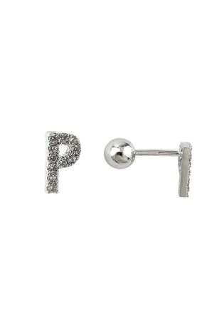 Gümüş Renk Harf Piercing - P HarfPiercing