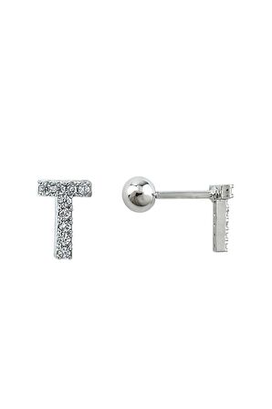 Gümüş Renk Harf Piercing - T HarfPiercing