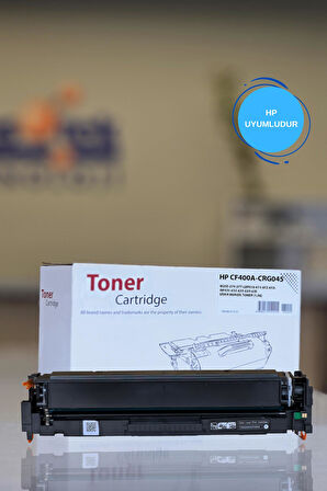 HP CF400A-CRG045 M252-274-277-LBP610-611-612-613-MF631-632-633-634-635 SİYAH MUADİL TONER (1,5K)