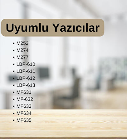 HP CF400A-CRG045 M252-274-277-LBP610-611-612-613-MF631-632-633-634-635 SİYAH MUADİL TONER (1,5K)