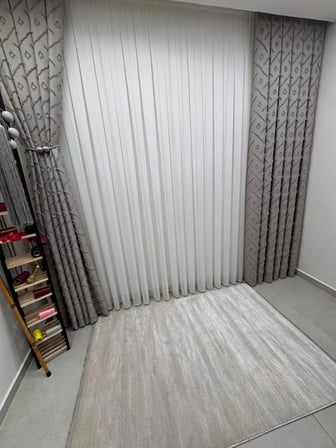 NİVEMESHOME  SEDEF GRİ  1/3 PİLELİ FON PERDE