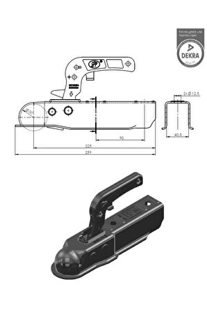 Römork & Karavan Kaplin - 750 Kg - Dörtköşe 40 Mm Bağlantı