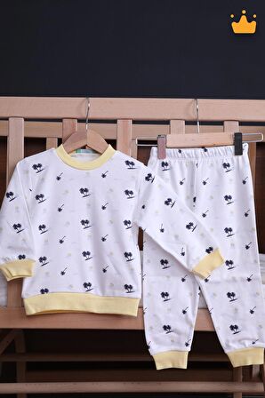 Babyhola 1-6 Yaş Unisex Kız Erkek Çocuk Pijama Takımı Ev Giyim Eşofman Takımı