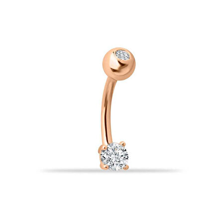Tek Taşlı Göbek Piercing