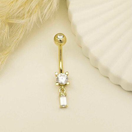 Taşlı Baget Taş Sallantılı Göbek Piercing