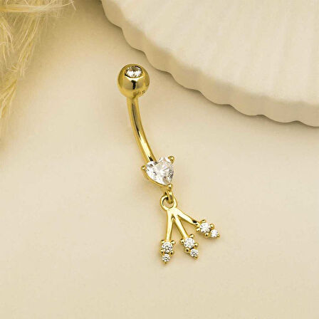 Taşlı Yıldız Sallantılı Göbek Piercing