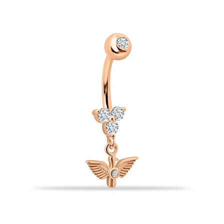 Taşlı Kuş Sallantılı Göbek Piercing