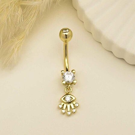 Taşlı Sallantılı Göbek Piercing