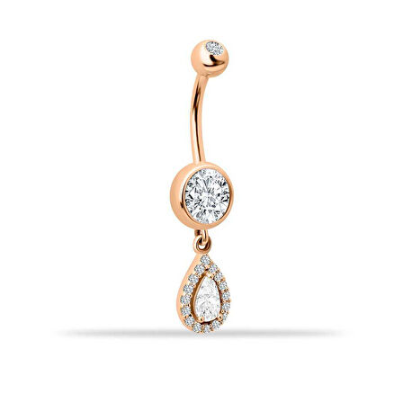 Damla Taş Sallantılı Göbek Piercing