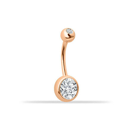Büyük Tek Taşlı Göbek Piercing