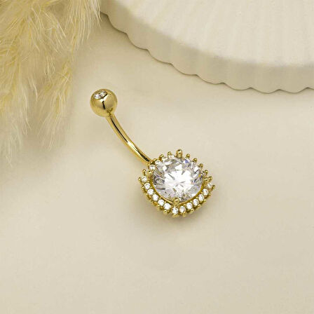 Taşlı Büyük Gösterişli Göbek Piercing