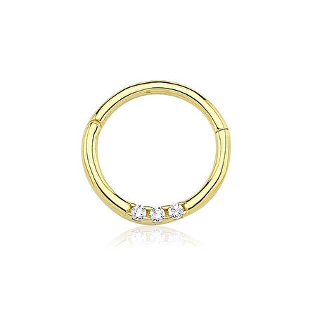 Üç Taşlı Beyaz Helix Piercing