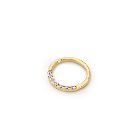 Gömülü Beyaz Taşlı Helix Piercing