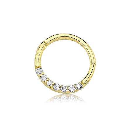 Gömülü Beyaz Taşlı Helix Piercing