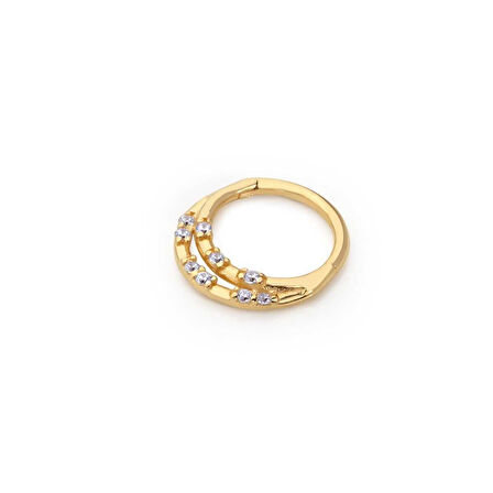 Çift Sıra Taşlı Helix Piercing