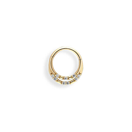 Çift Sıra Taşlı Helix Piercing