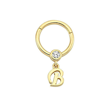 Taşlı B Harfi Sallantılı Helix Piercing