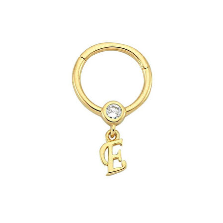 Taşlı E Harfi Sallantılı Helix Piercing