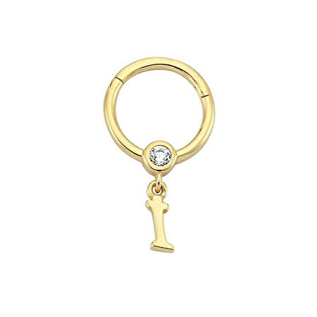 Taşlı İ Harfi Sallantılı Helix Piercing