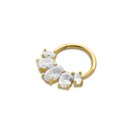 Süzme Oval Taşlı Helix Piercing