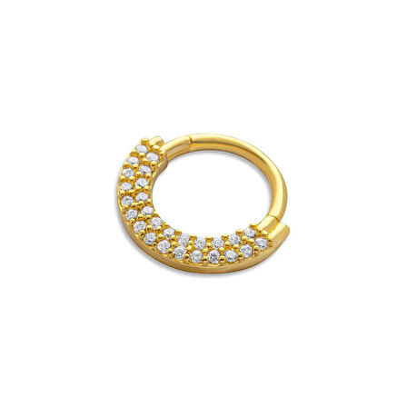 İki Sıra Dizili Taşlı Helix Piercing