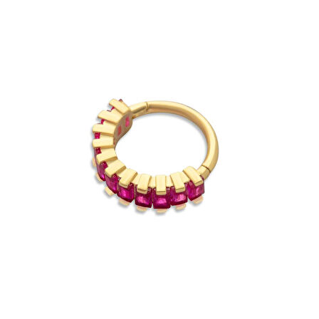 Red Circle Helix Piercing