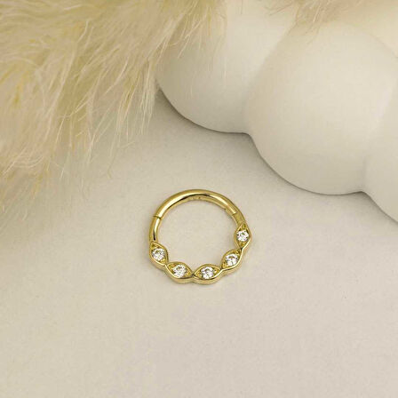 Beş Taş Dudak Motilfi Helix Piercing