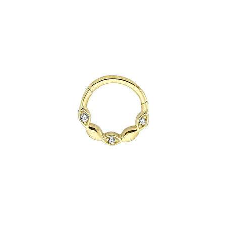 Üç Taş Motifli Helix Piercing
