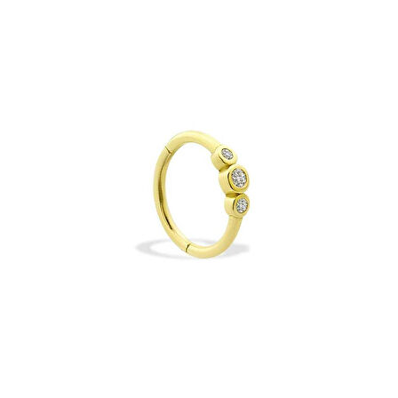 Alttan Üç Taşlı Helix Piercing