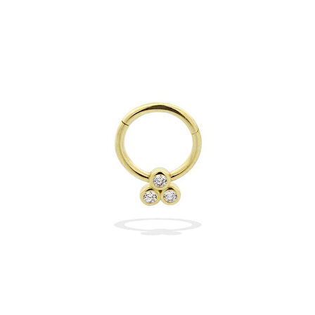 Yuvarlak Üç Taşlı Helix Piercing
